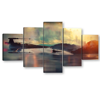 Star Wars X-Wing Fighters Over Water Canvas Wall Art