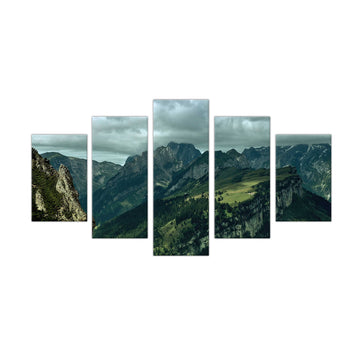 5-Piece Majestic Mountain Ridge Canvas Wall Art