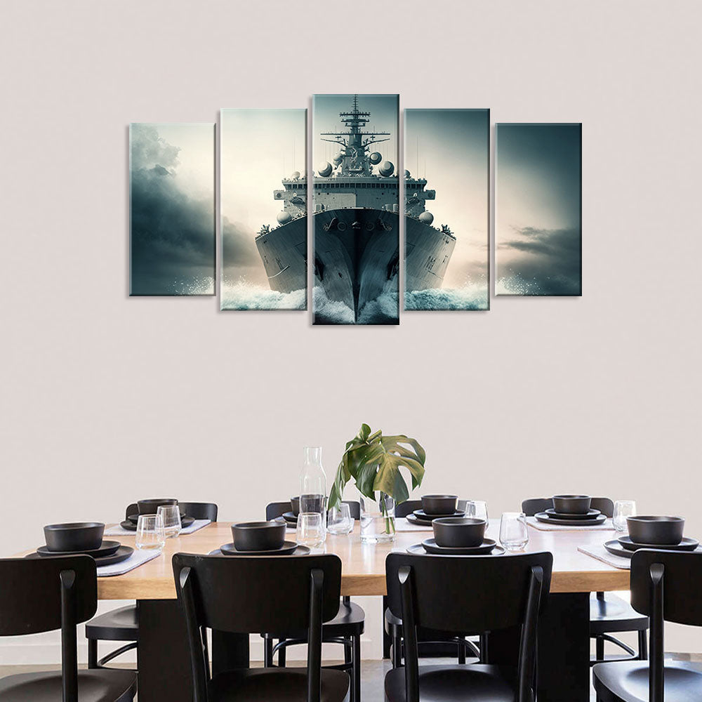 5 Piece Military Ship Deck Canvas Wall Art