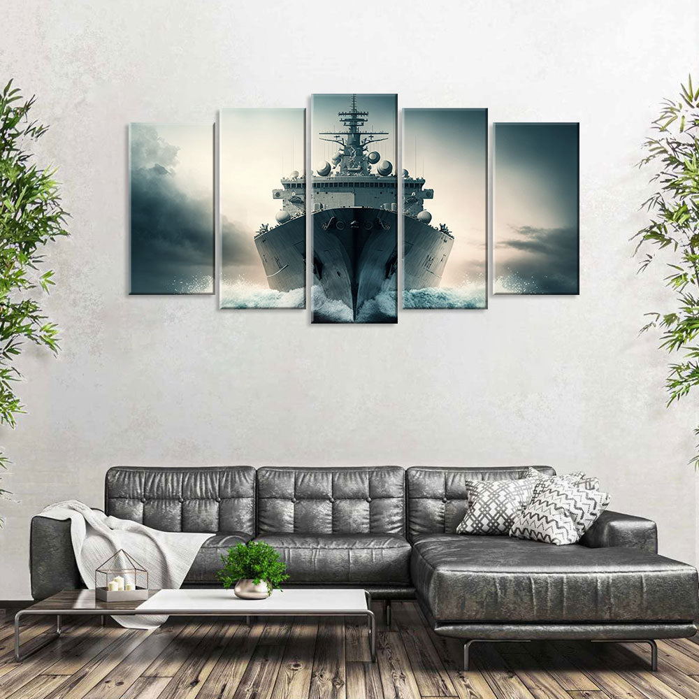 5 Piece Military Ship Deck Canvas Wall Art