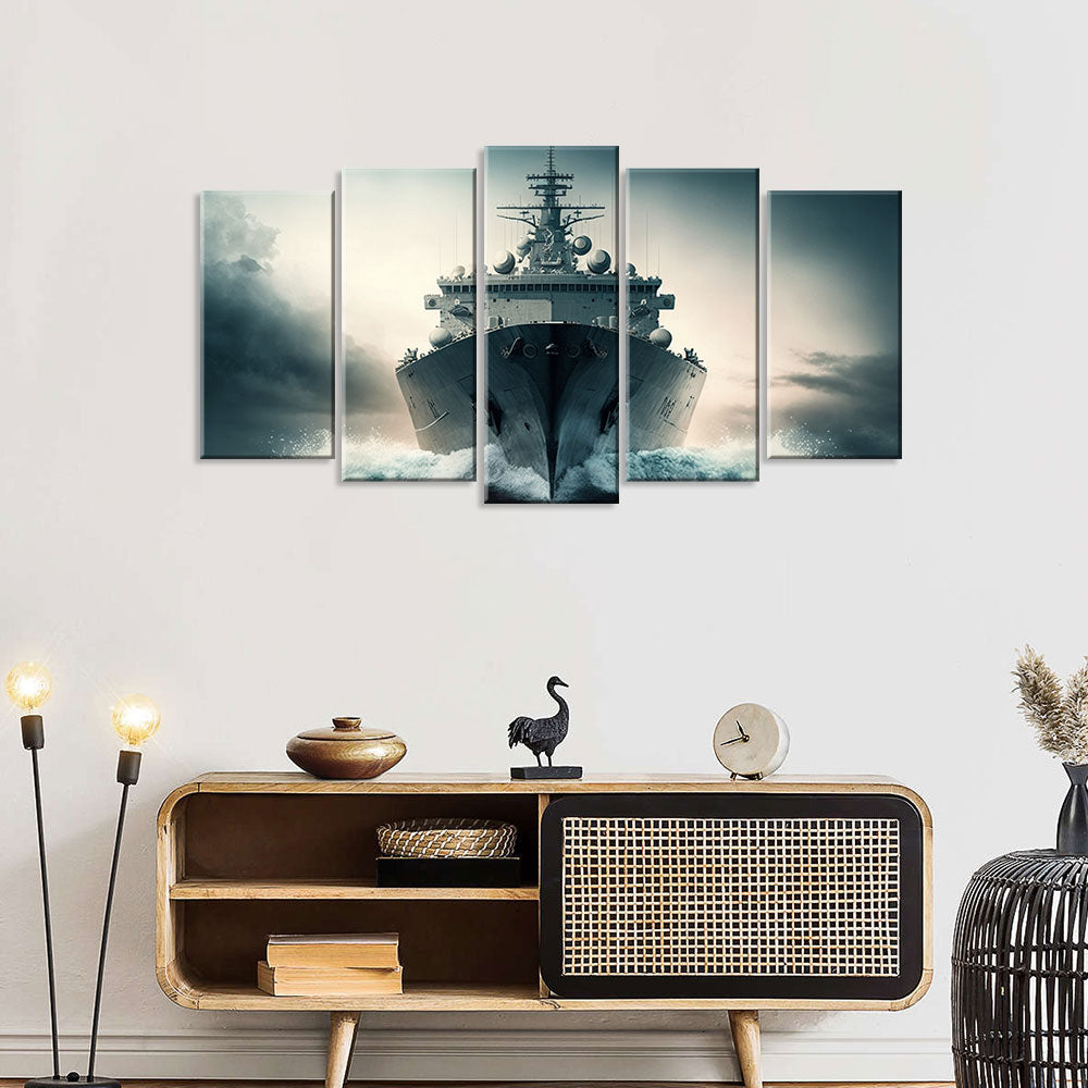 5 Piece Military Ship Deck Canvas Wall Art