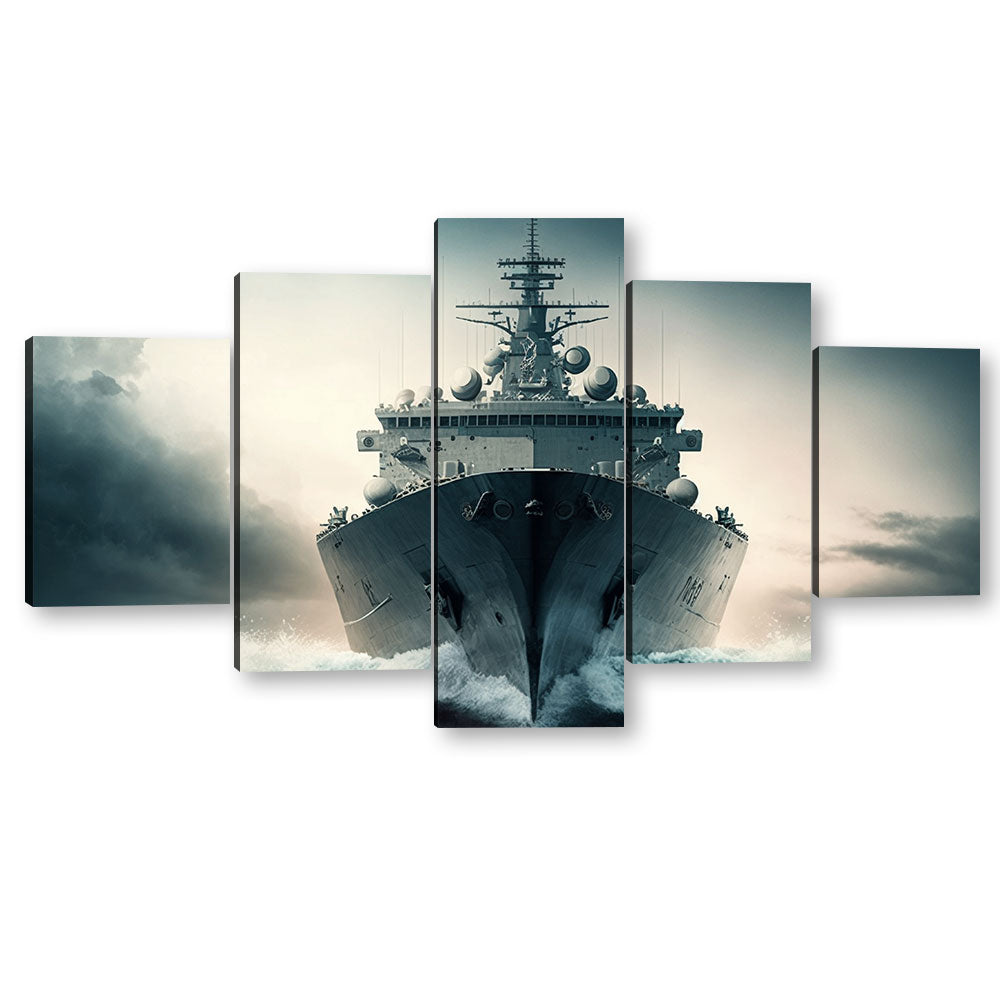 5 Piece Military Ship Deck Canvas Wall Art