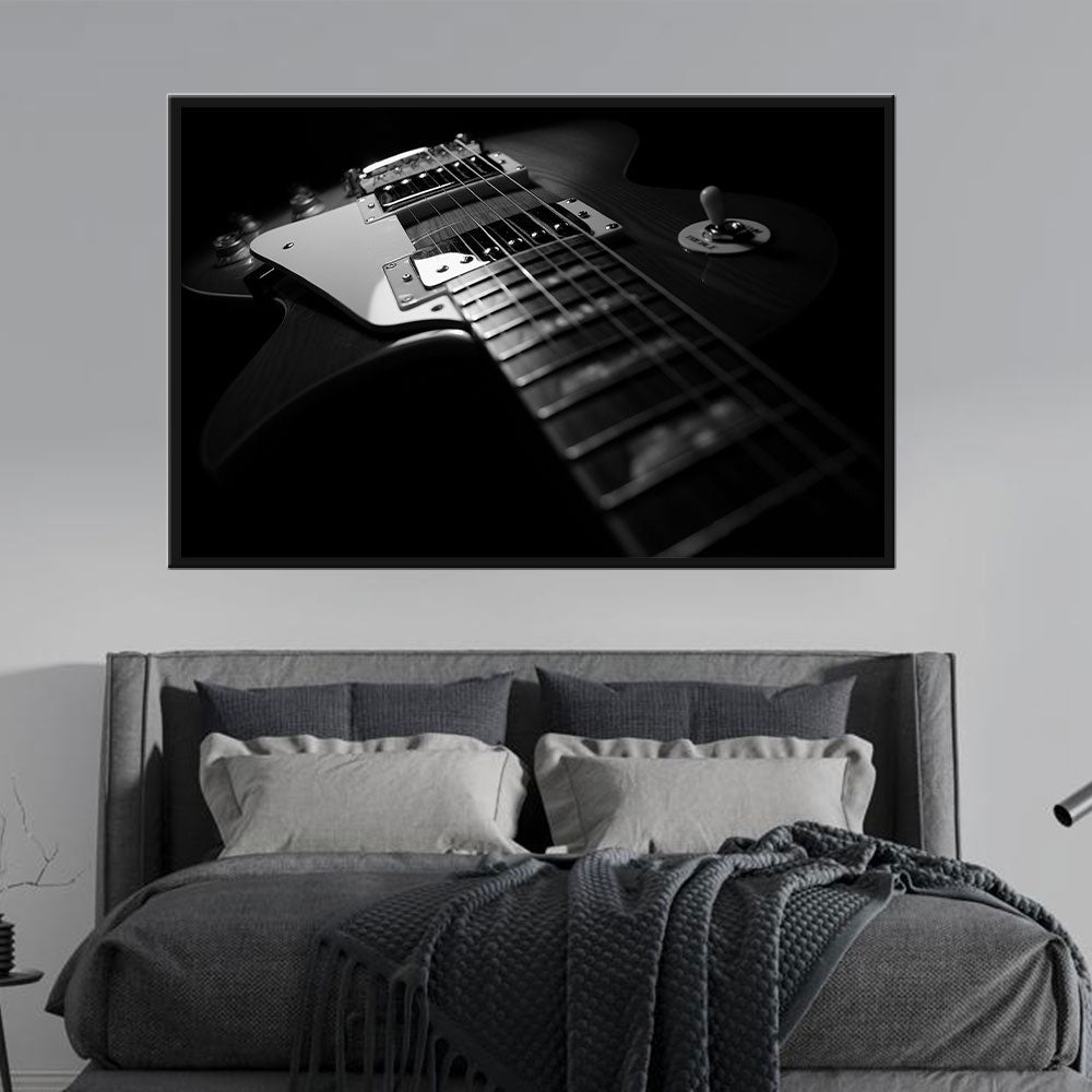 Electric Guitar in Dark Canvas Wall Art