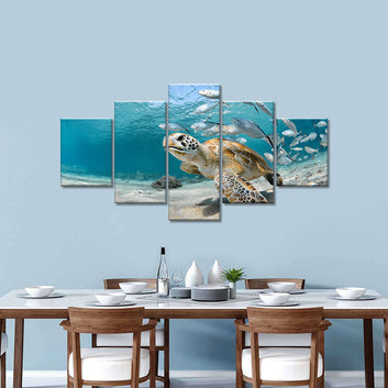 Underwater Sea Turtle Canvas Wall Art