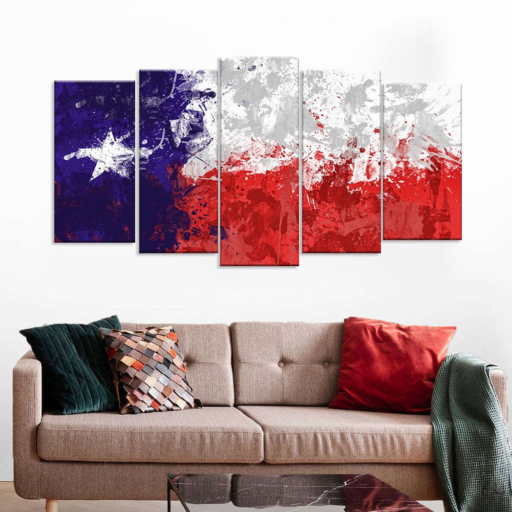 Banksy Flag of Texas Canvas Wall Art