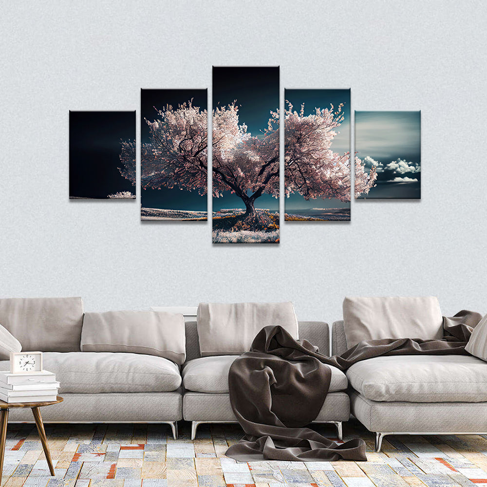 Flowering Trees in the Field Canvas Wall Art