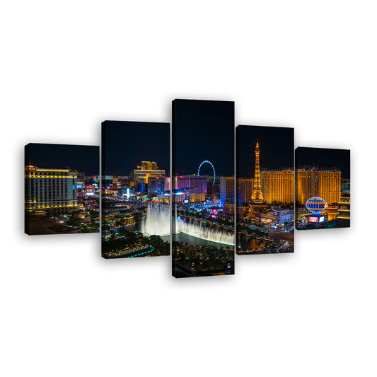 Las Vegas City Night View Canvas Wall Art