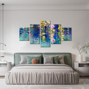 Colorful Hanging Flowers Canvas Wall Art