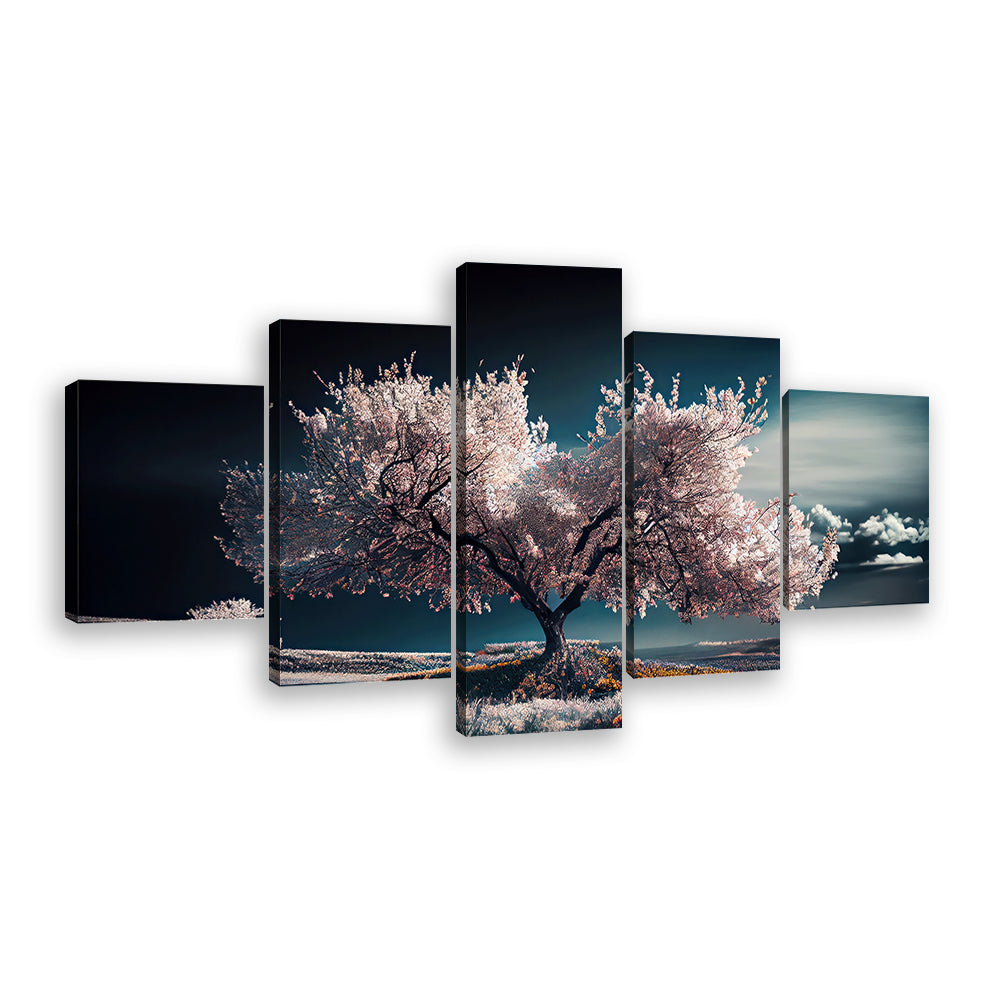 Flowering Trees in the Field Canvas Wall Art