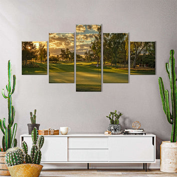 Sunset Golf Course Canvas Wall Art