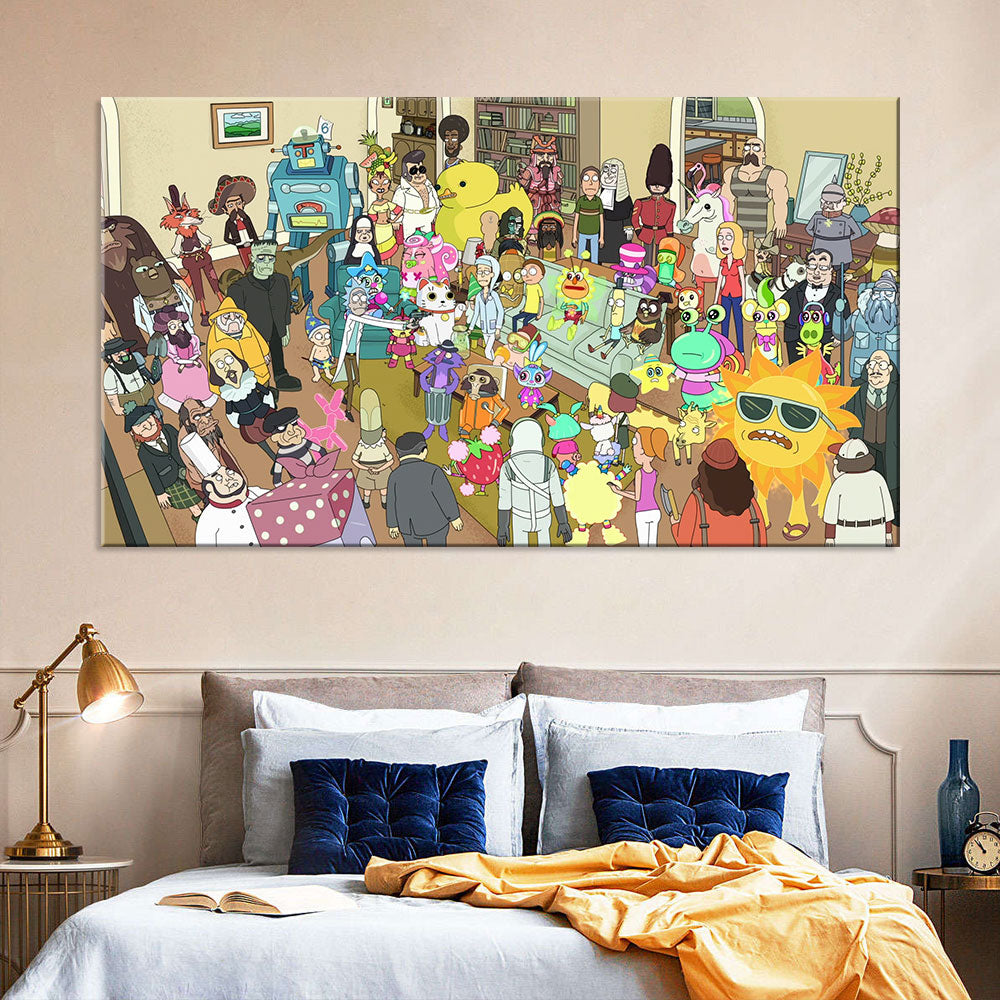 Rick and Morty: All Characters Canvas Wall Art