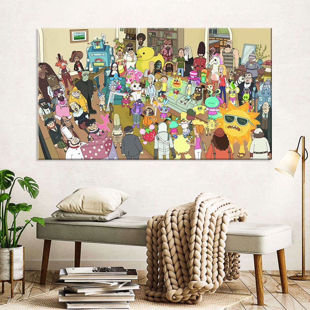 Rick and Morty: All Characters Canvas Wall Art