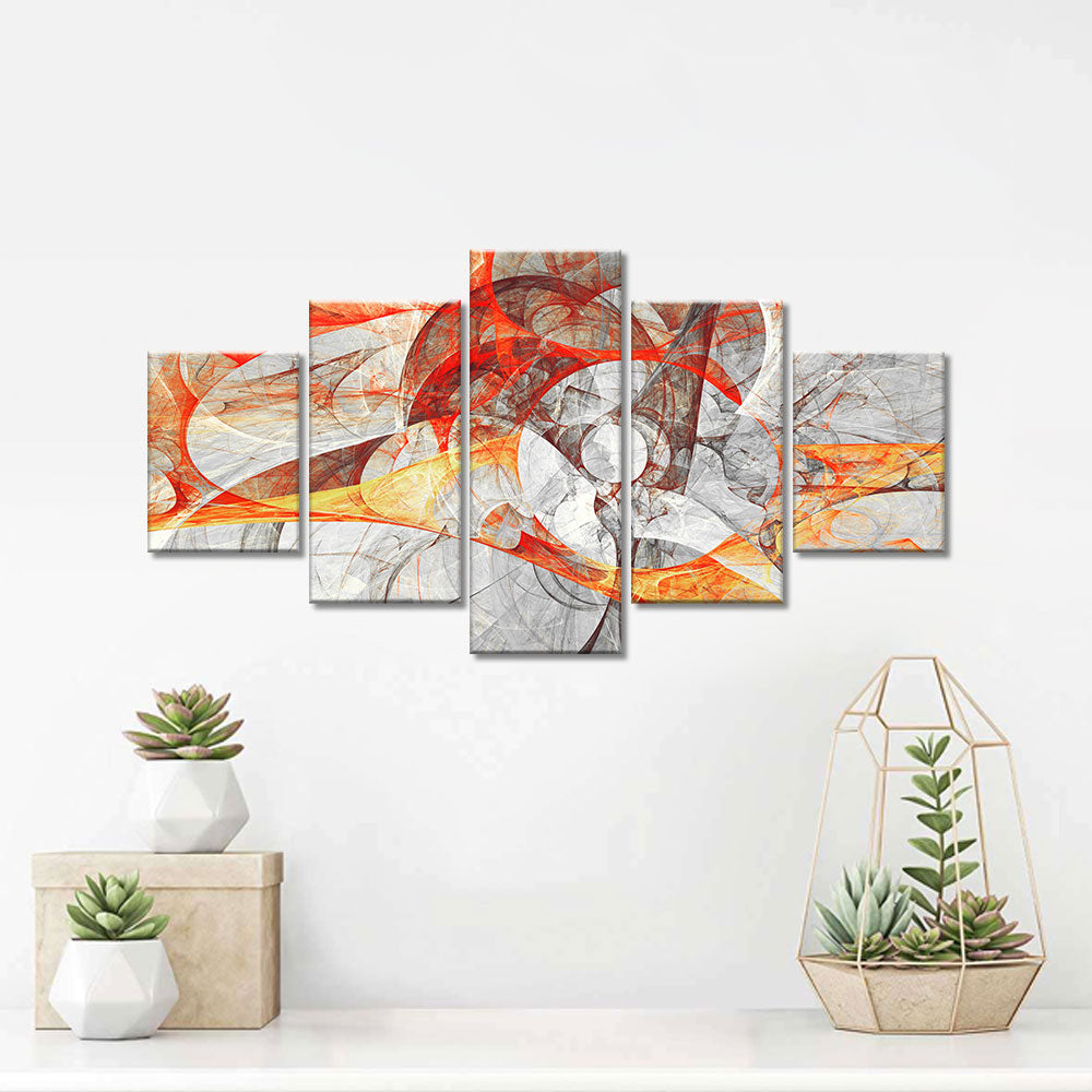  Abstract Orange and Red Flow canvas wall art