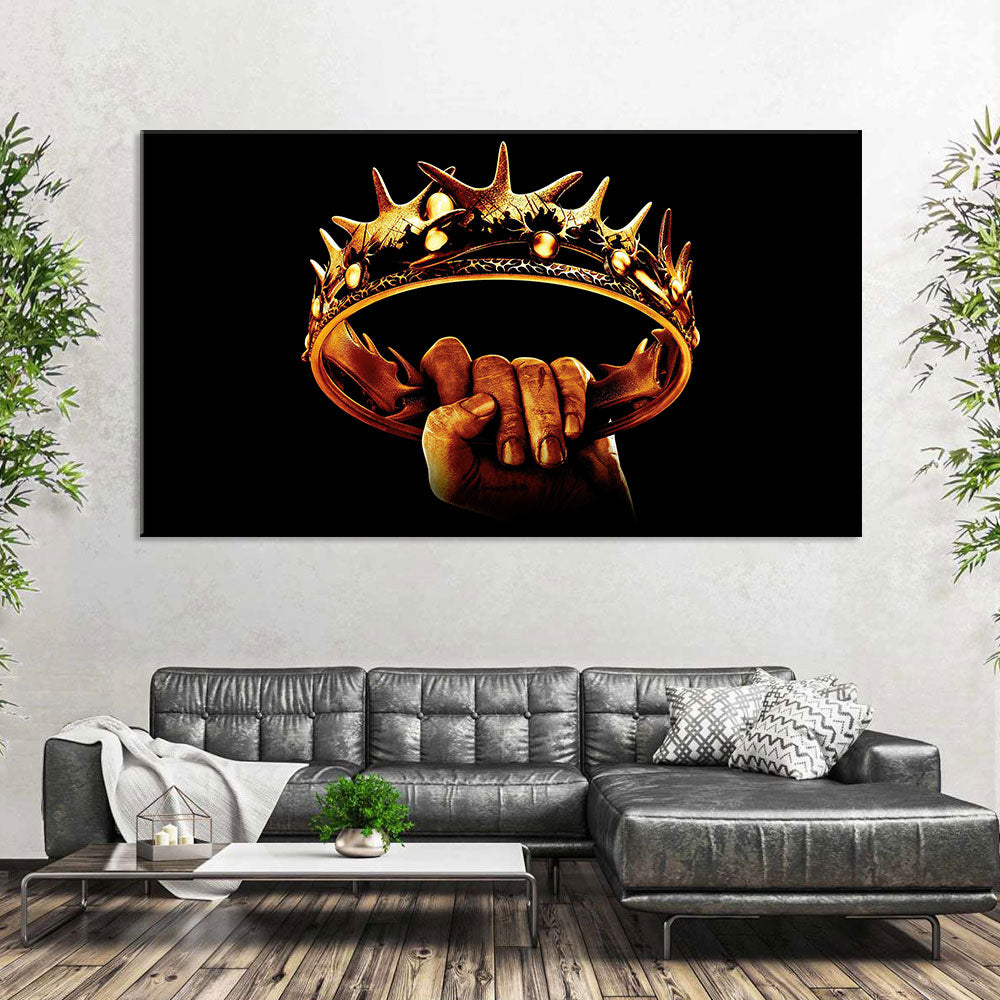  Game of Thrones Gold Crown Canvas Wall Art