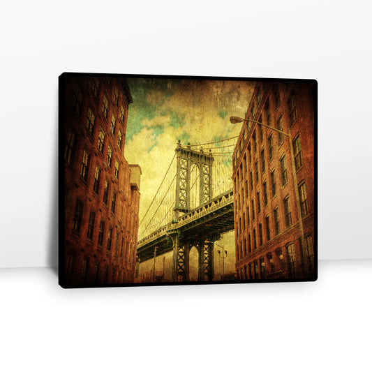 Vintage Manhattan Bridge Canvas Wall Art