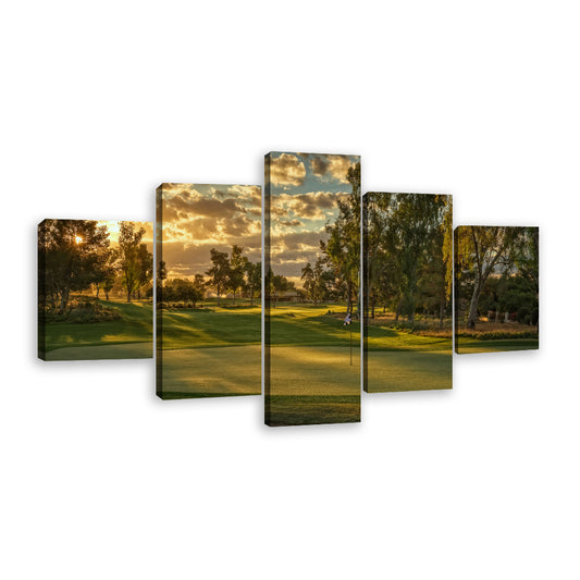 Sunset Golf Course Canvas Wall Art