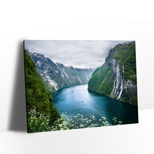 Seven Sisters Waterfall in Norway Canvas Wall Art