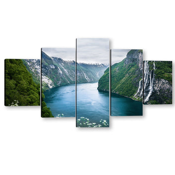 Seven Sisters Waterfall in Norway Canvas Wall Art