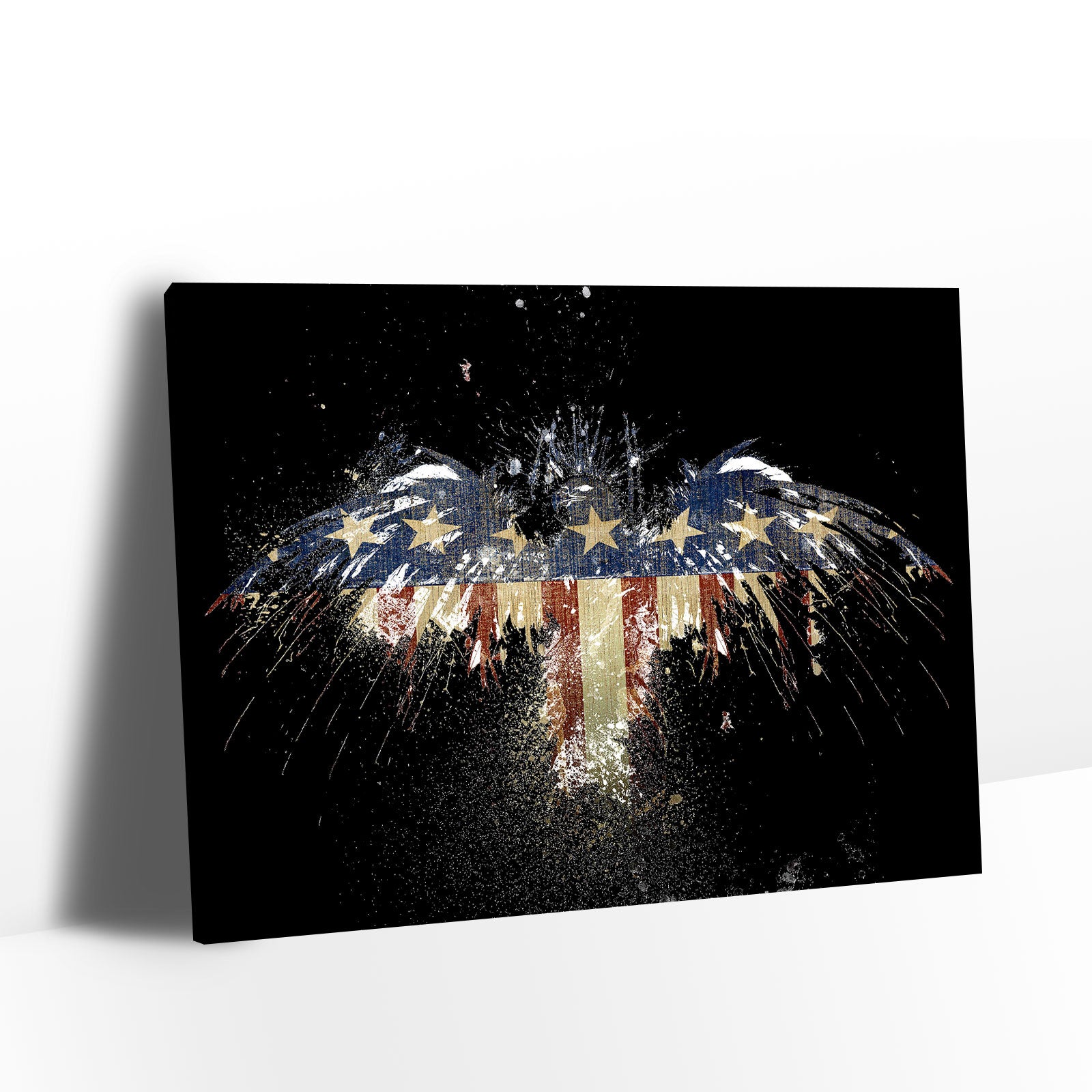 Eagle Shape American Flag Canvas Wall Art