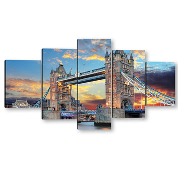 Sunset Tower Bridge Canvas Wall Art