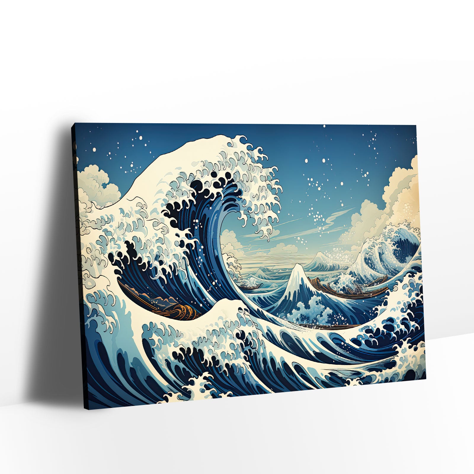 Watercolor Kanagawa Wave Canvas Wall Art 