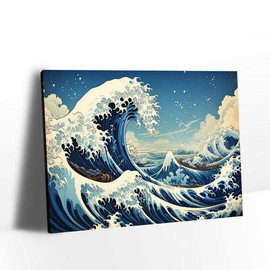 Watercolor Kanagawa Wave Canvas Wall Art