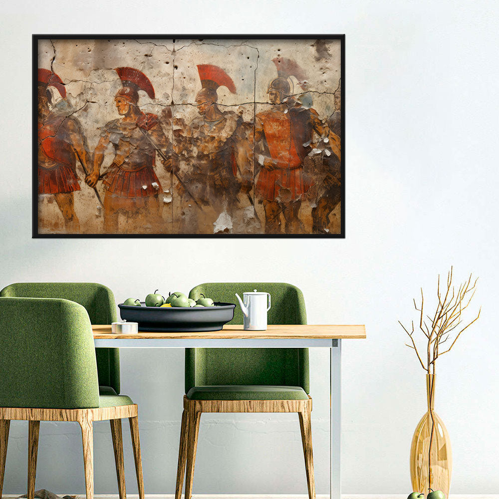 Ancient Roman Warriors Wall Fresco Canvas Wall Art