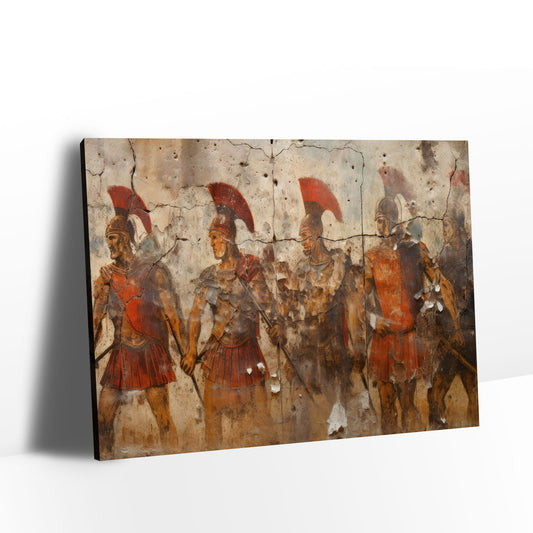 Ancient Roman Warriors Wall Fresco Canvas Wall Art