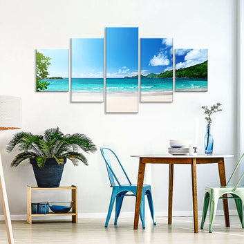 Takamaka Mahe Island Paradise Beach Canvas Wall Art