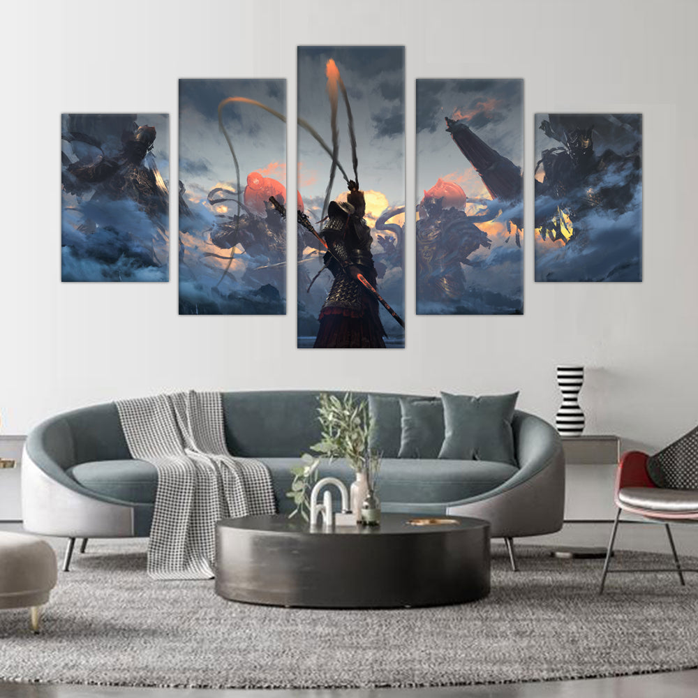 Black Myth: Wukong - 5-Piece Epic Battle Canvas Wall Art