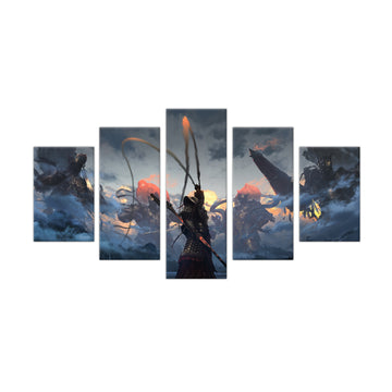 Black Myth: Wukong - 5-Piece Epic Battle Canvas Wall Art