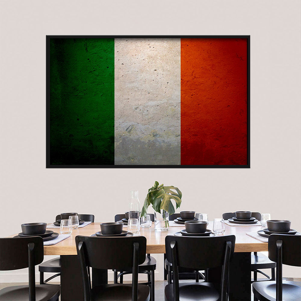 Grunge Flag of Italy Canvas Wall Art