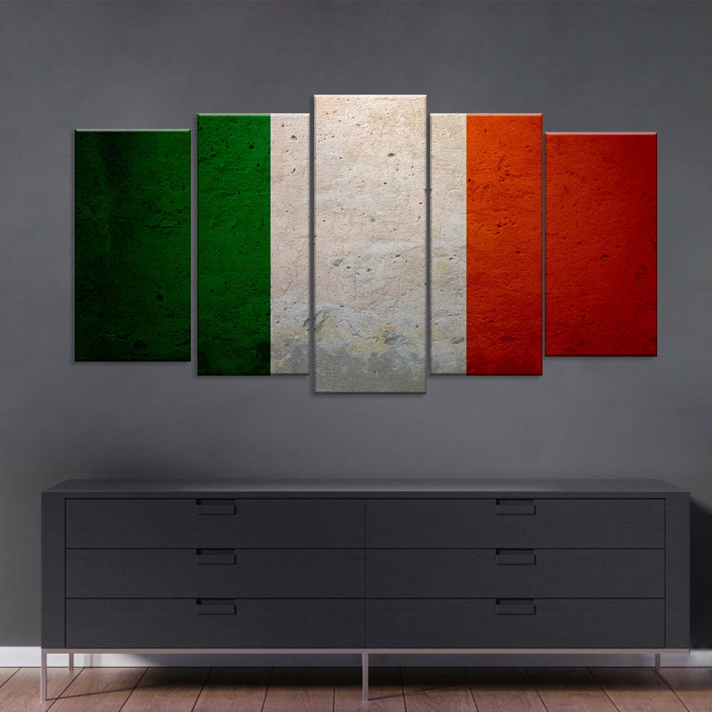 Grunge Flag of Italy Canvas Wall Art