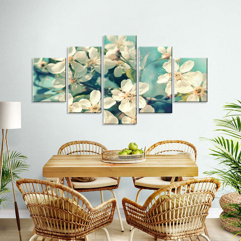 Spring Cherry Blossom Flowers Canvas Wall Art