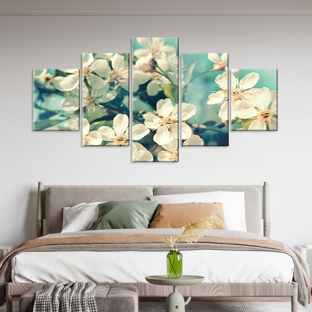 Spring Cherry Blossom Flowers Canvas Wall Art