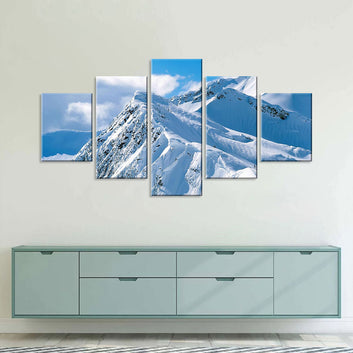 Mountain in Snow Canvas Wall Art