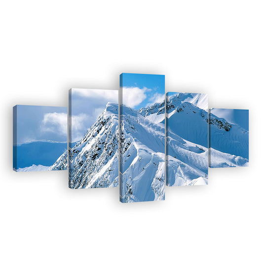 Mountain in Snow Canvas Wall Art