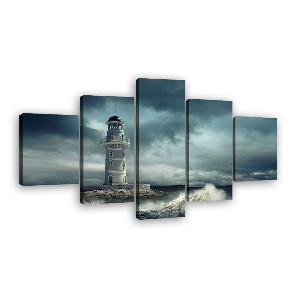  Lighthouse in Stormy Weather canvas wall art