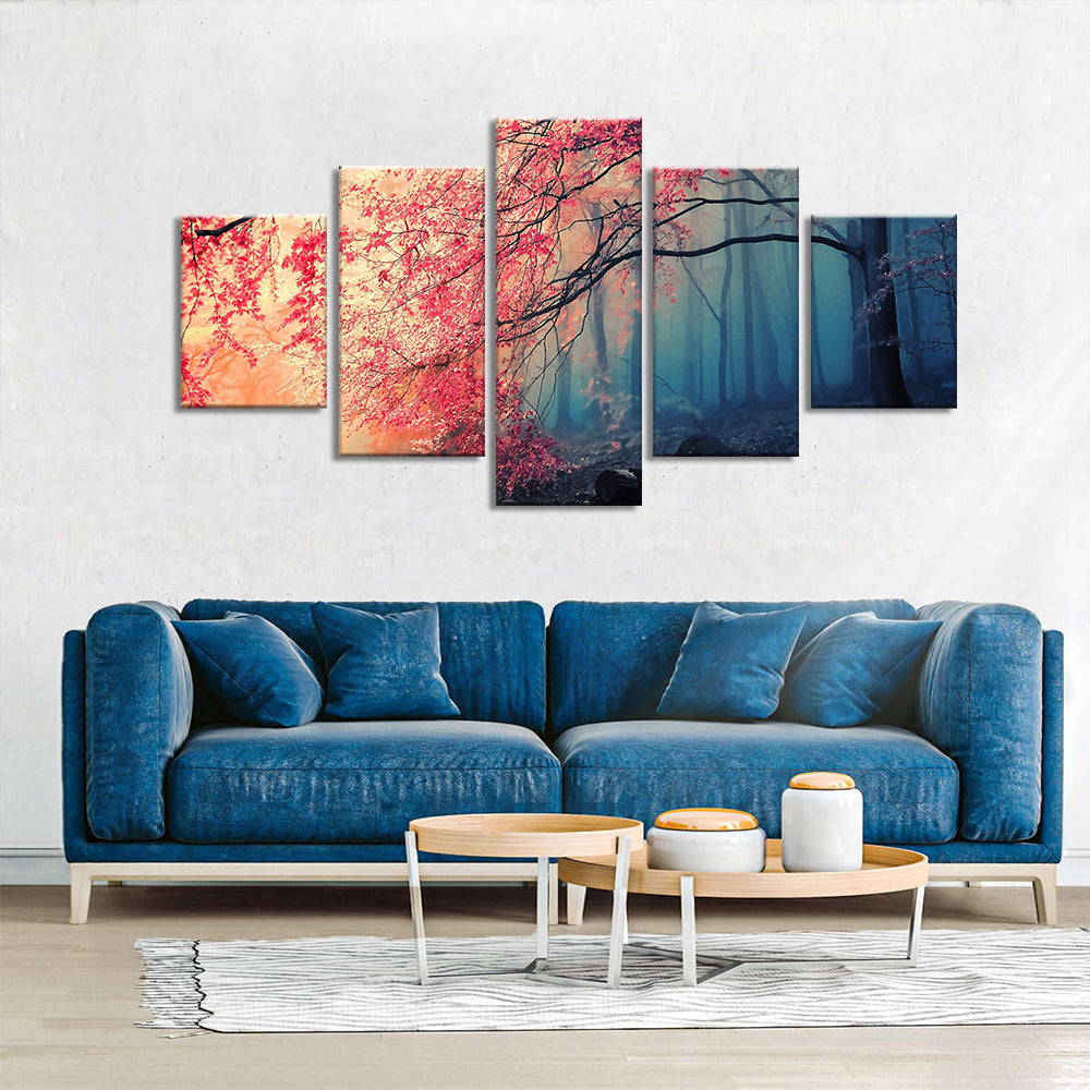  Cherry Blossom Tree in Forest canvas wall art