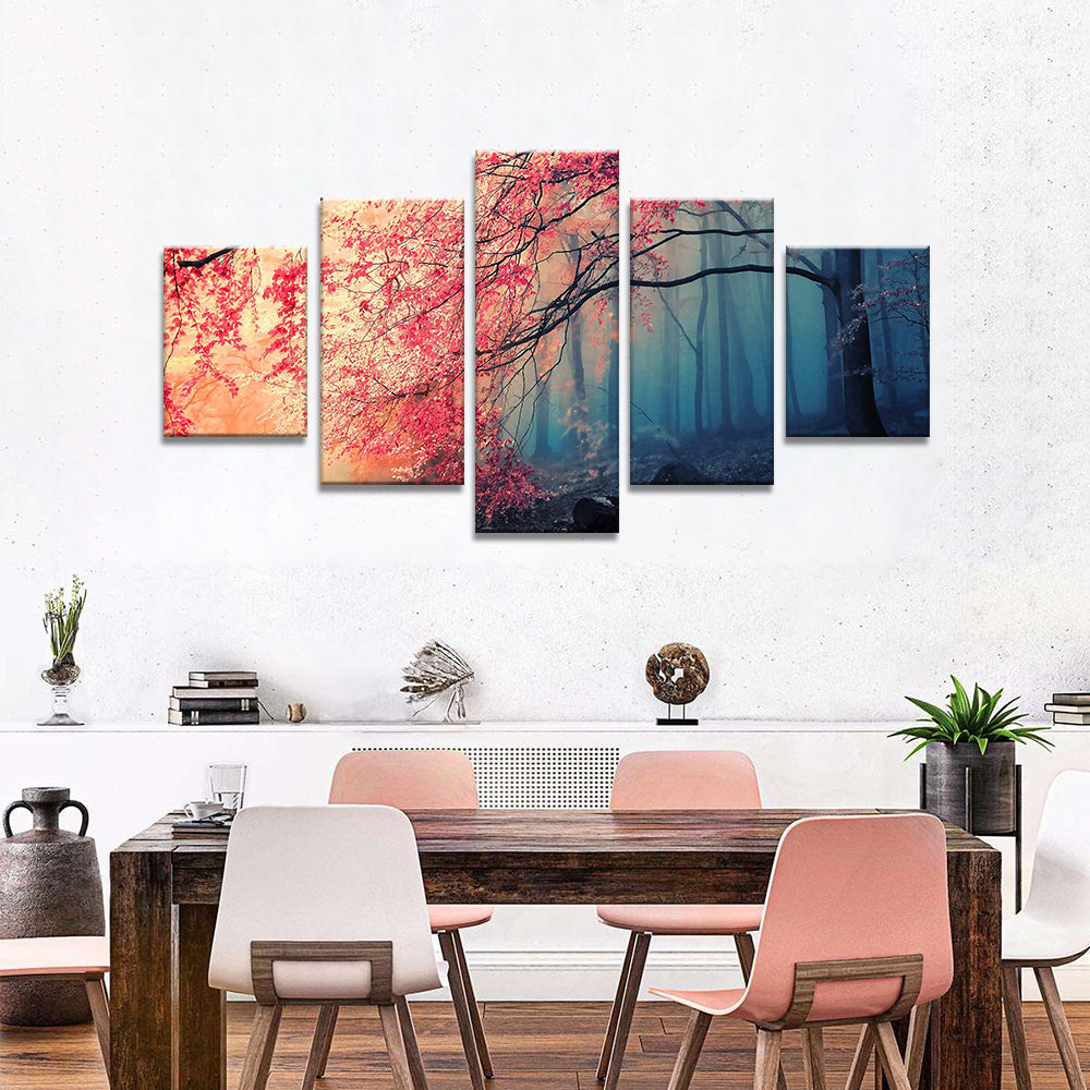  Cherry Blossom Tree in Forest canvas wall art