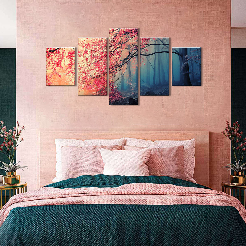  Cherry Blossom Tree in Forest canvas wall art