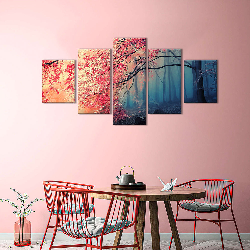  Cherry Blossom Tree in Forest canvas wall art