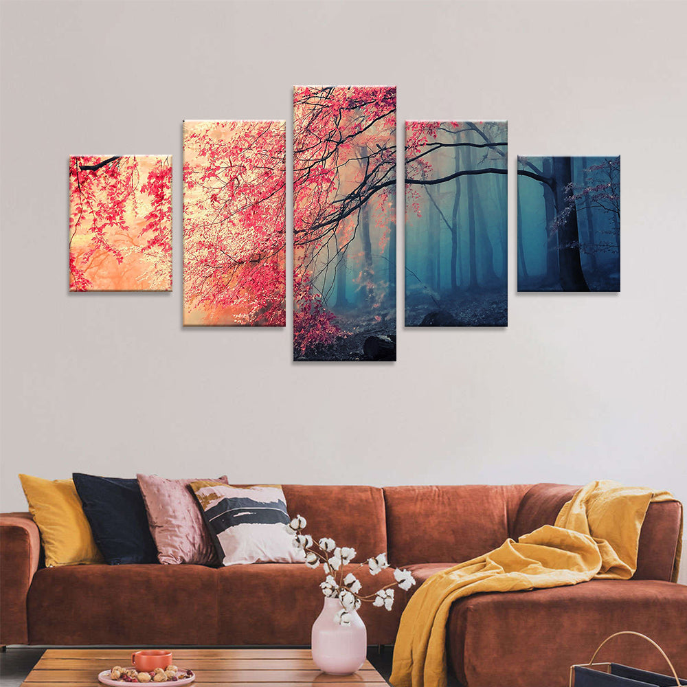  Cherry Blossom Tree in Forest canvas wall art