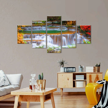 Waterfall in Rainforest Canvas Wall Art