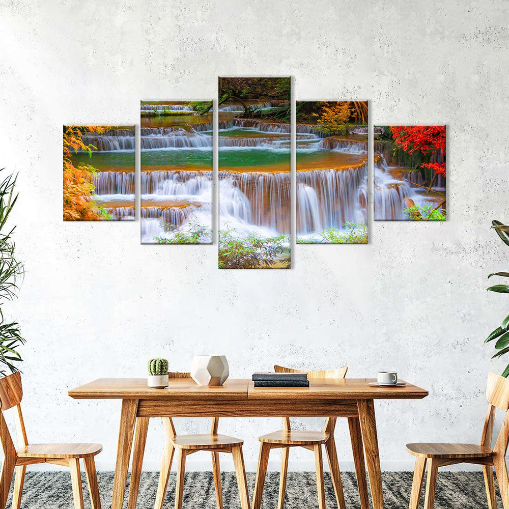 Waterfall in Rainforest Canvas Wall Art