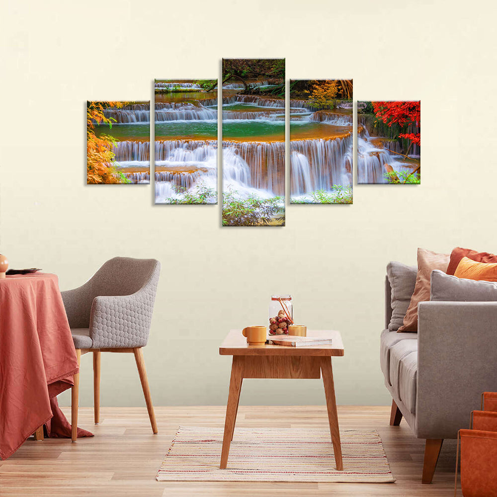 Waterfall in Rainforest Canvas Wall Art