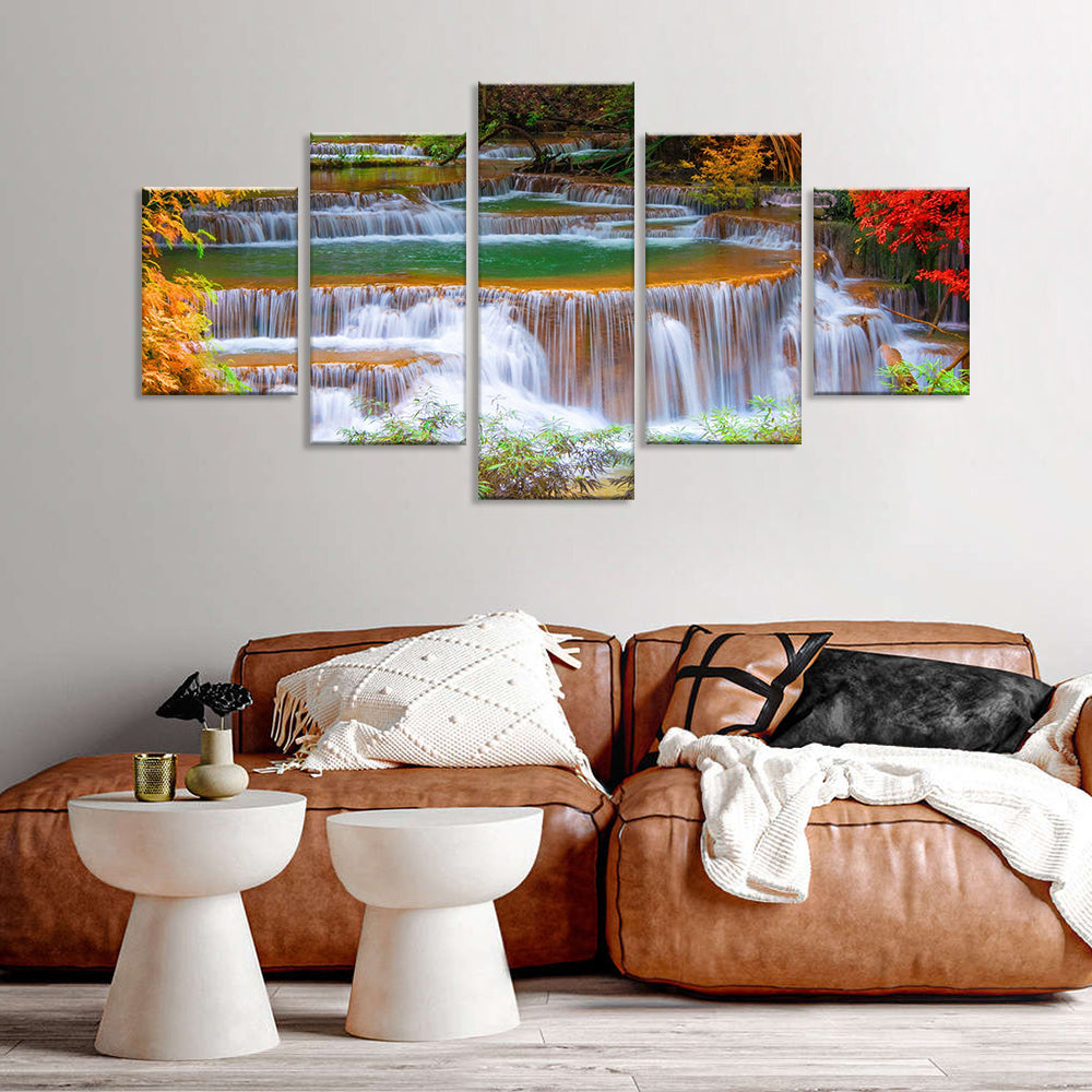 Waterfall in Rainforest Canvas Wall Art