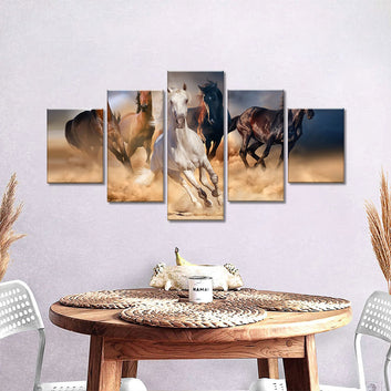 Wild Horses Running Canvas Wall Art