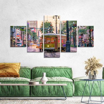 Streetcar in New Orleans Canvas Wall Art