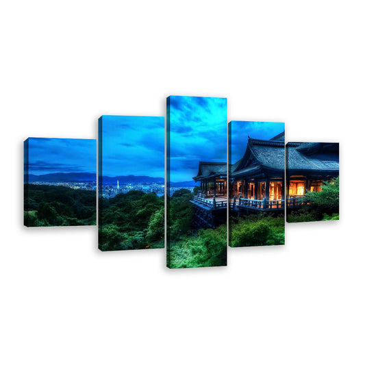 Tree Top Temple Kiyomizu-dera Night View Canvas Wall Art